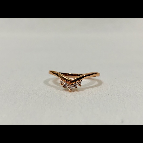Pandora rose gold Tiara Wishbone ring 188282CZ - Picture 2 of 8